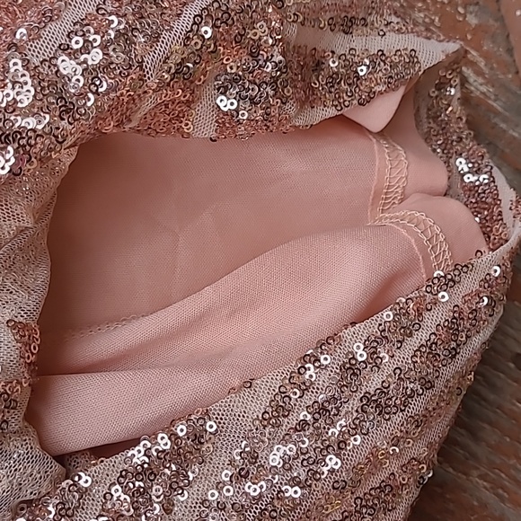 NWT Beautiful Rare London Limited Edition Fringe Sequin Plunge Mini Dress. - Picture 8 of 8